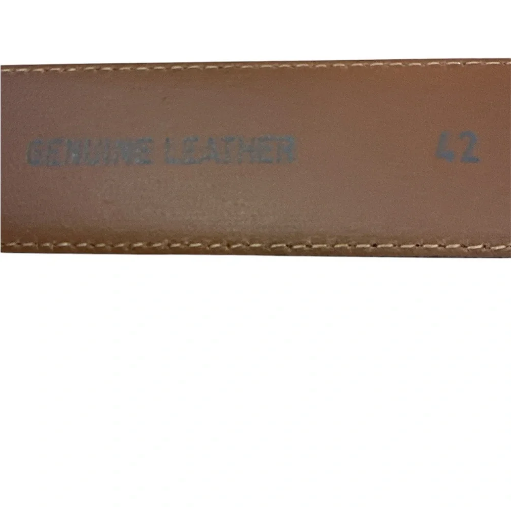 Royal Class Men’s Brown Leather Belt with Square Buckle Size 42 NWT